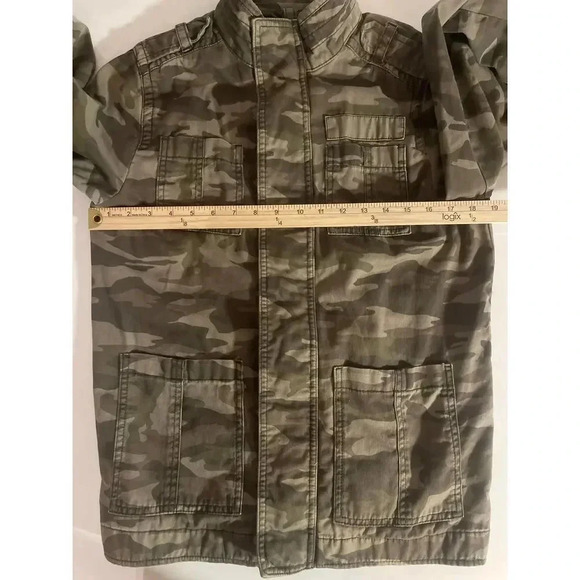 Abercrombie Kids Army Camo Jacket - 4 Pockets, Full Zip & Snap Buttons - Picture 4 of 7